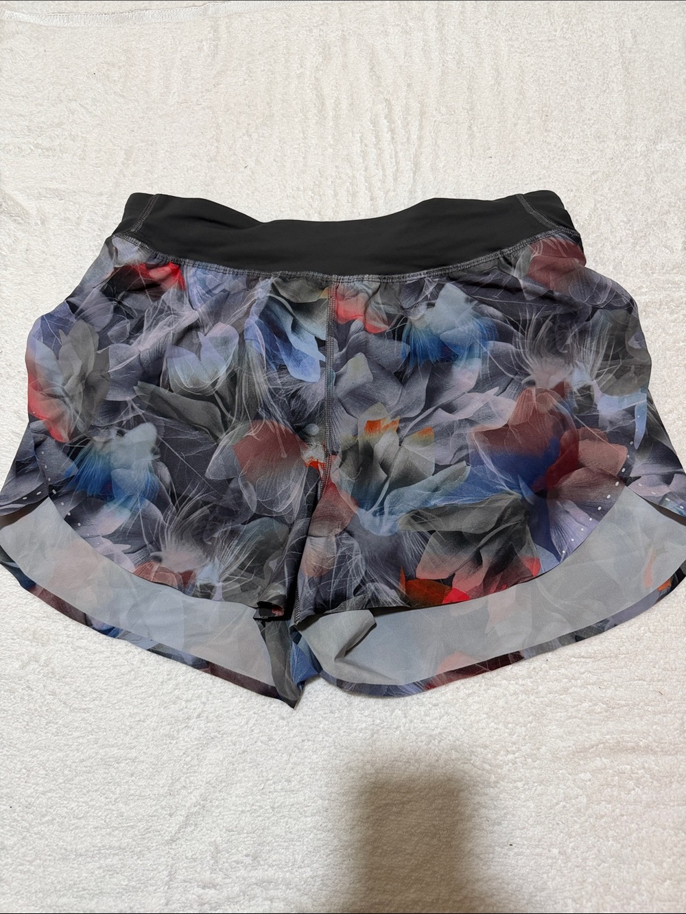 Lululemon Fast and Free 3” Floral Grey Running Shorts